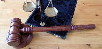 gavel on table